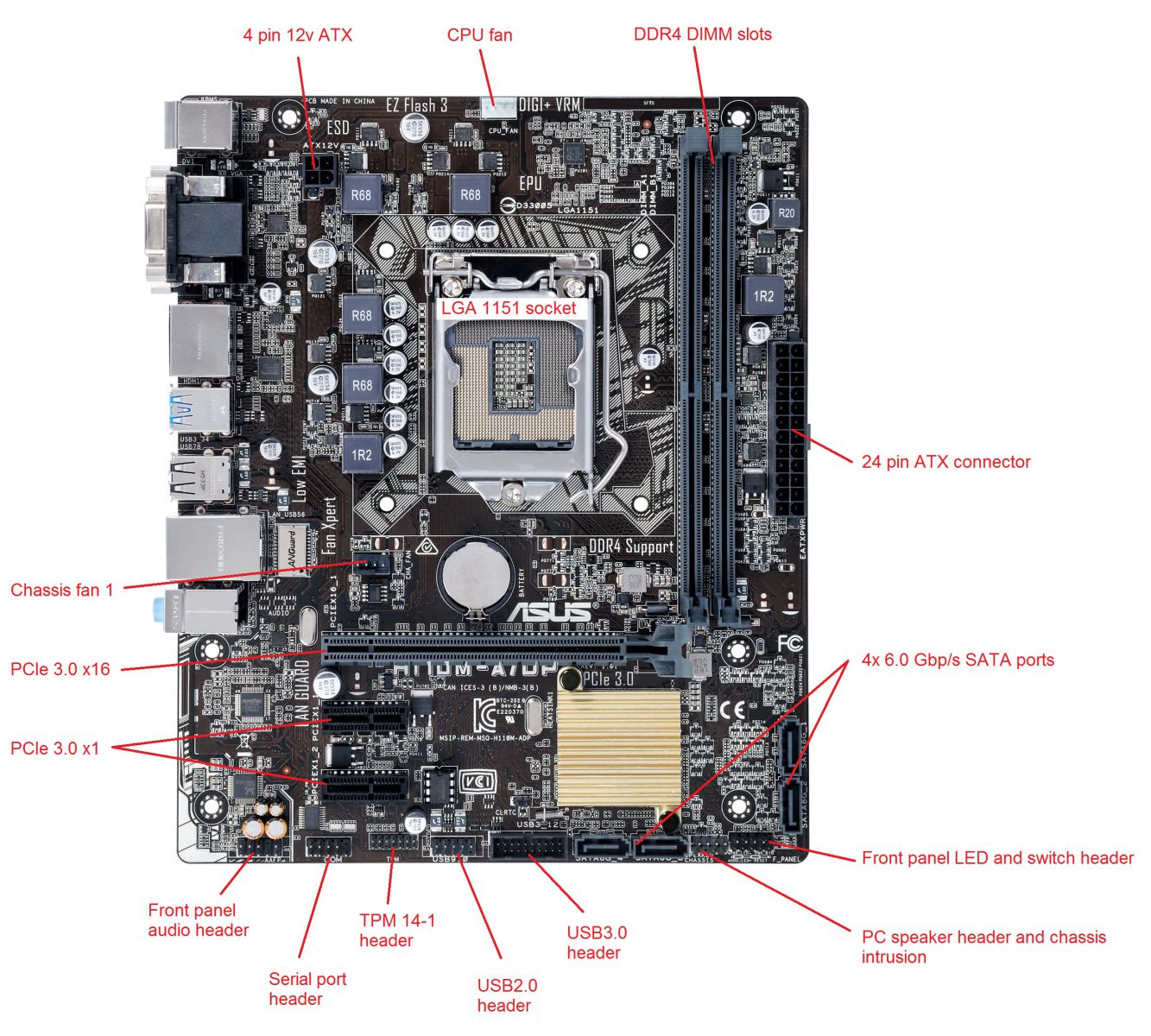 BOAMOT-481 - Stone / Asus H110M-A/DP - Motherboard Specification